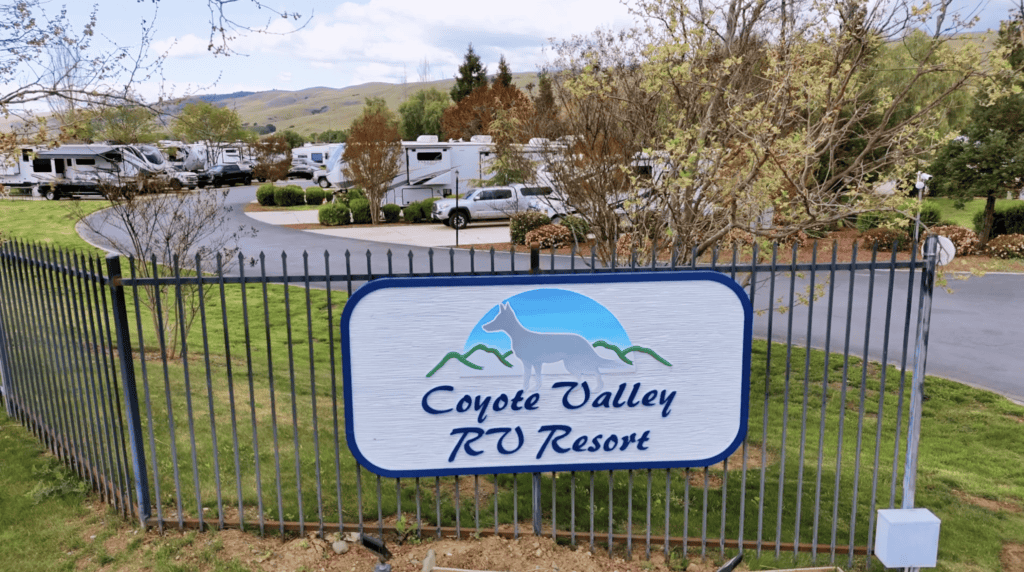 Luxury RV park with organized camping sites, recreational amenities, and scenic mountain views at Coyote Valley RV Resort. Perfect for outdoor adventures and family camping vacations.